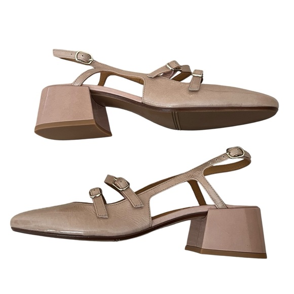 Sezane Paula Babies Nude Slingback Heels Patent Pale Pink FR 39 - Picture 1 of 9